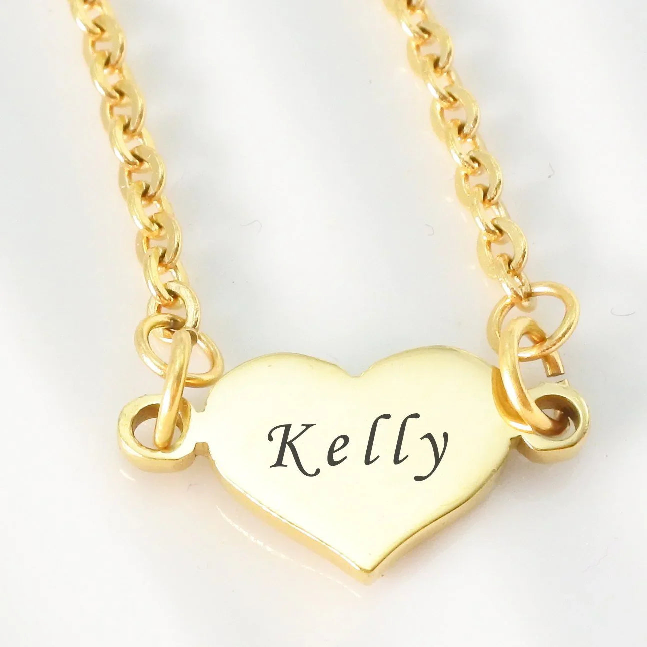 Precious heart necklace personalised jewellery handcrafted by Belle Fever showing customer testimonial success story