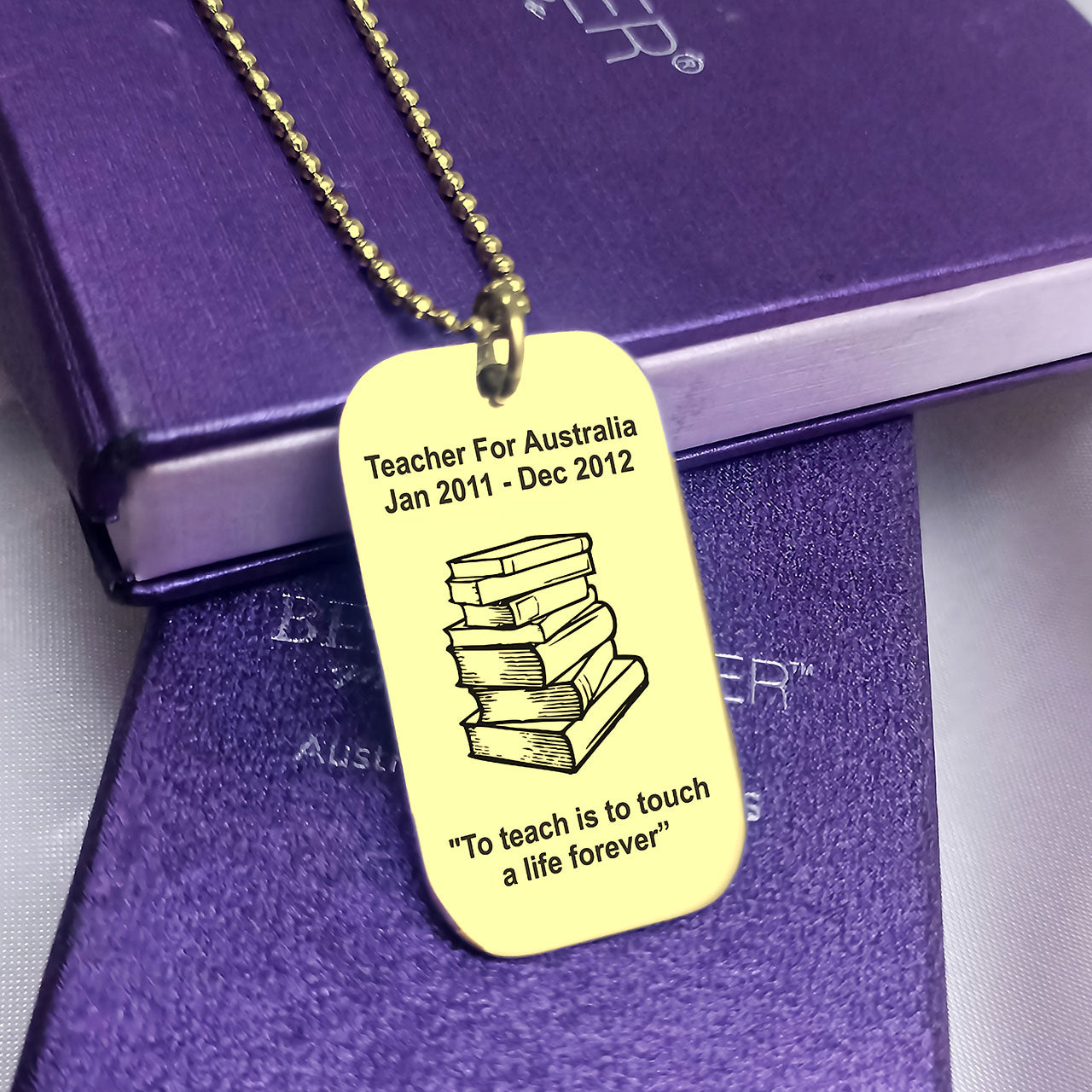 Dog Tag Necklace for Teacher