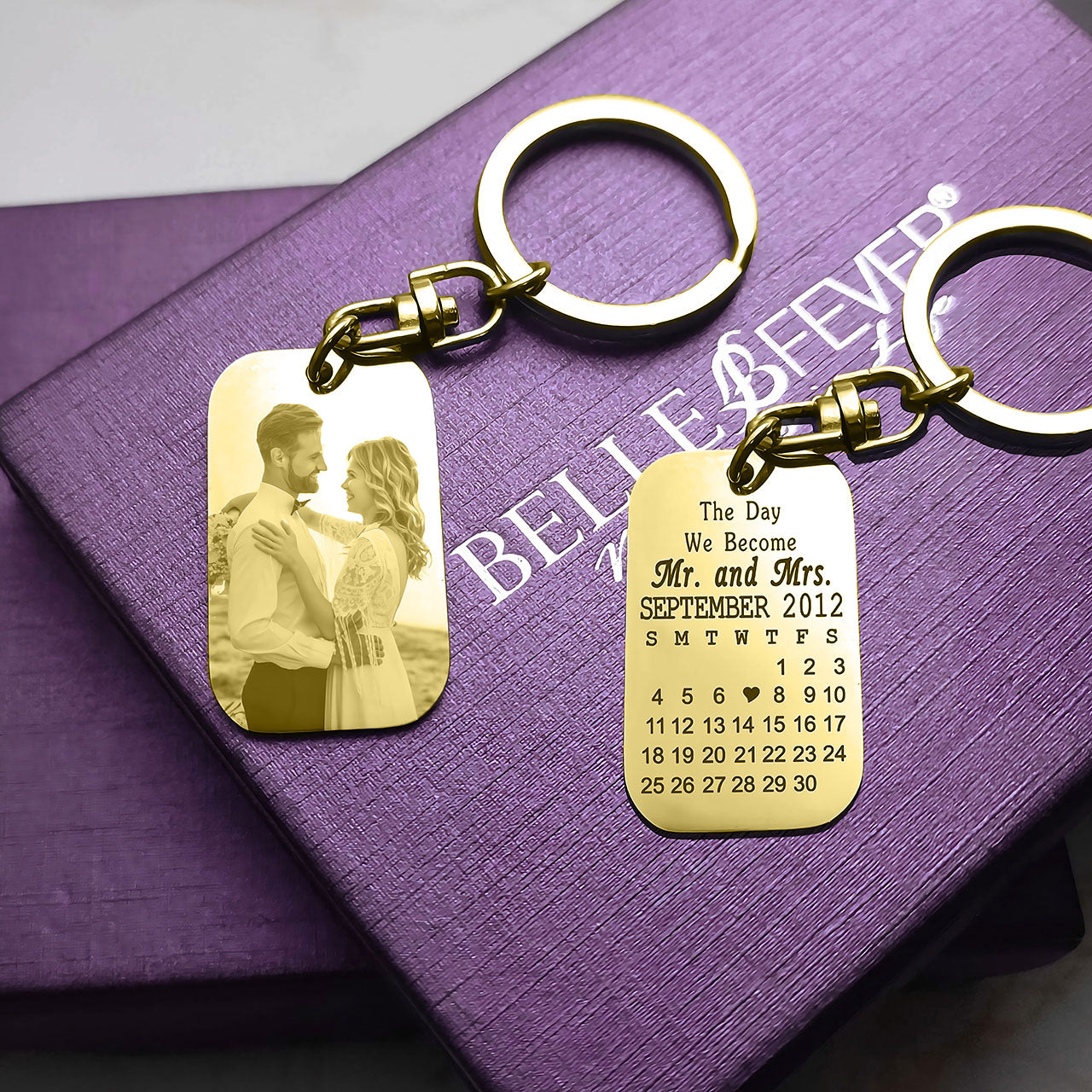 Wedding and Anniversary Photo Tag Keyring