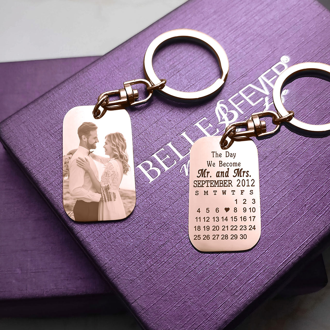 Wedding and Anniversary Photo Tag Keyring