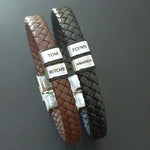 BUY ONE GET ONE Personalised Leather Bracelet First 2 Charms FREE | Belle Fever Personalised Jewellery