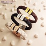 BUY ONE GET ONE Personalised Leather Bracelet First 2 Charms FREE | Belle Fever Personalised Jewellery