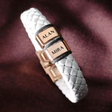 BUY ONE GET ONE Personalised Leather Bracelet First 2 Charms FREE | Belle Fever Personalised Jewellery