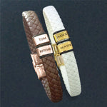 BUY ONE GET ONE Personalised Leather Bracelet First 2 Charms FREE | Belle Fever Personalised Jewellery