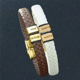 BUY ONE GET ONE Personalised Leather Bracelet First 2 Charms FREE | Belle Fever Personalised Jewellery