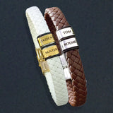 BUY ONE GET ONE Personalised Leather Bracelet First 2 Charms FREE | Belle Fever Personalised Jewellery