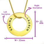 Always Forever Washer Necklace - Memorial & Cremation Jewellery by Belle Fever