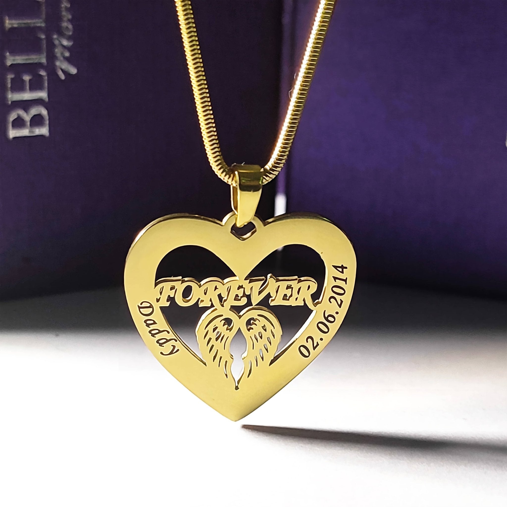 Angel in My Heart Necklace - Memorial & Cremation Jewellery by Belle Fever