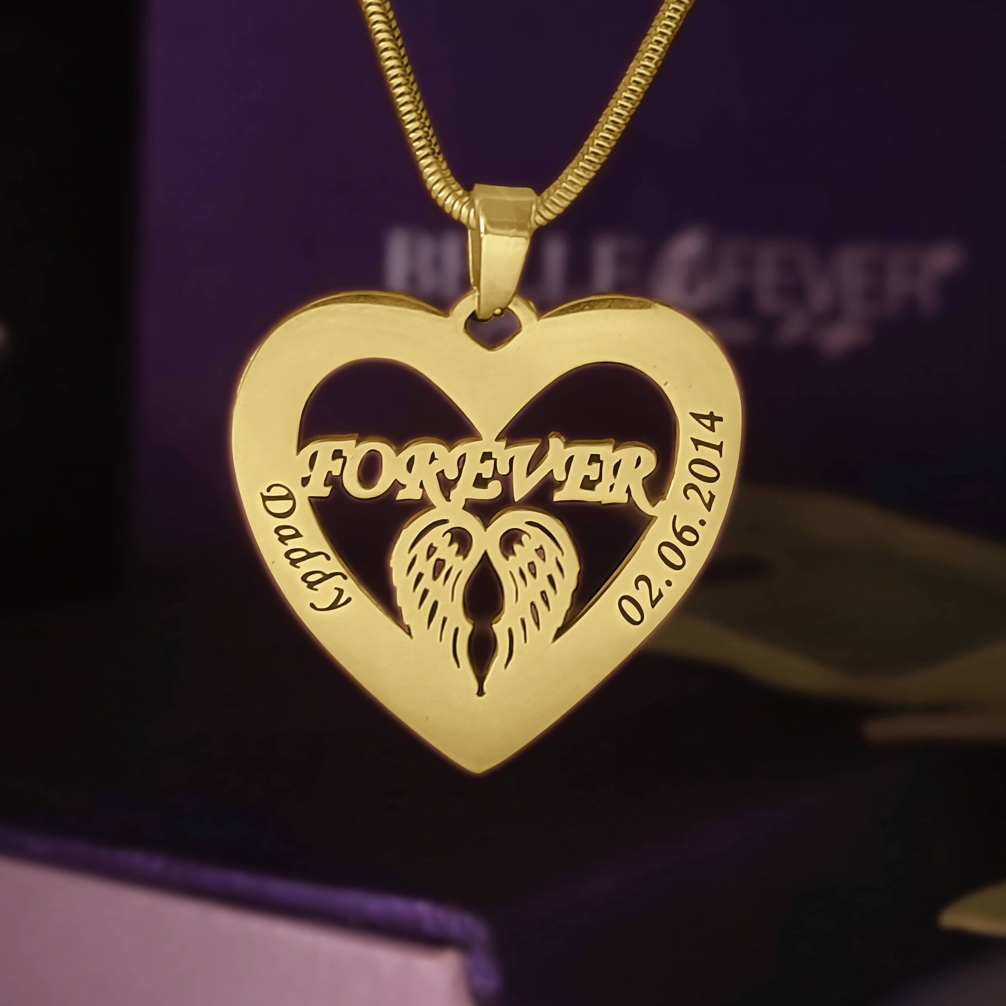 Angel in My Heart Necklace - Memorial & Cremation Jewellery by Belle Fever