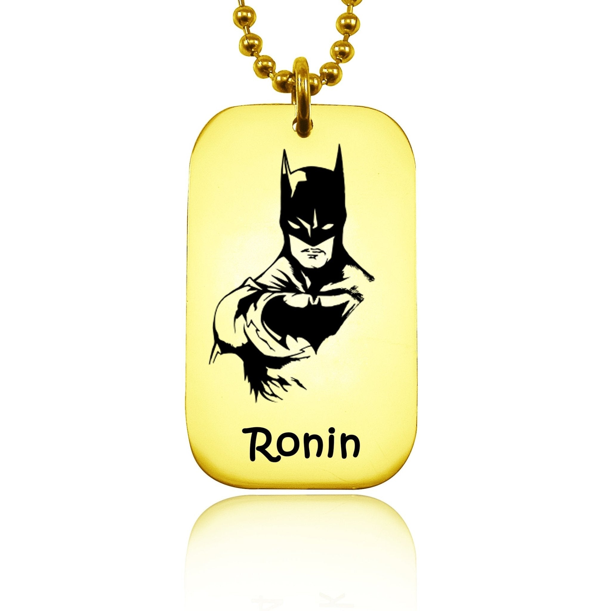 Bat Hero Personalised Tag Necklace - Mens Jewellery by Belle Fever