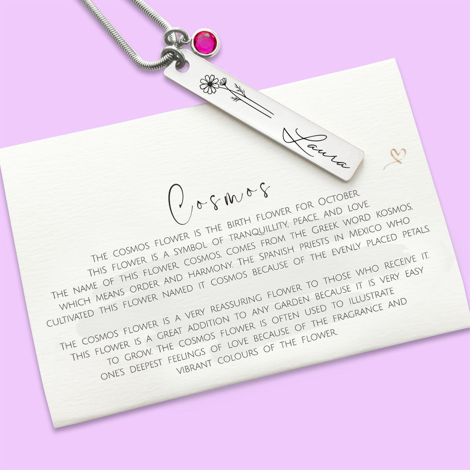 Birth Flower & Birthstone Personalised Necklace - ARTI by Belle Fever