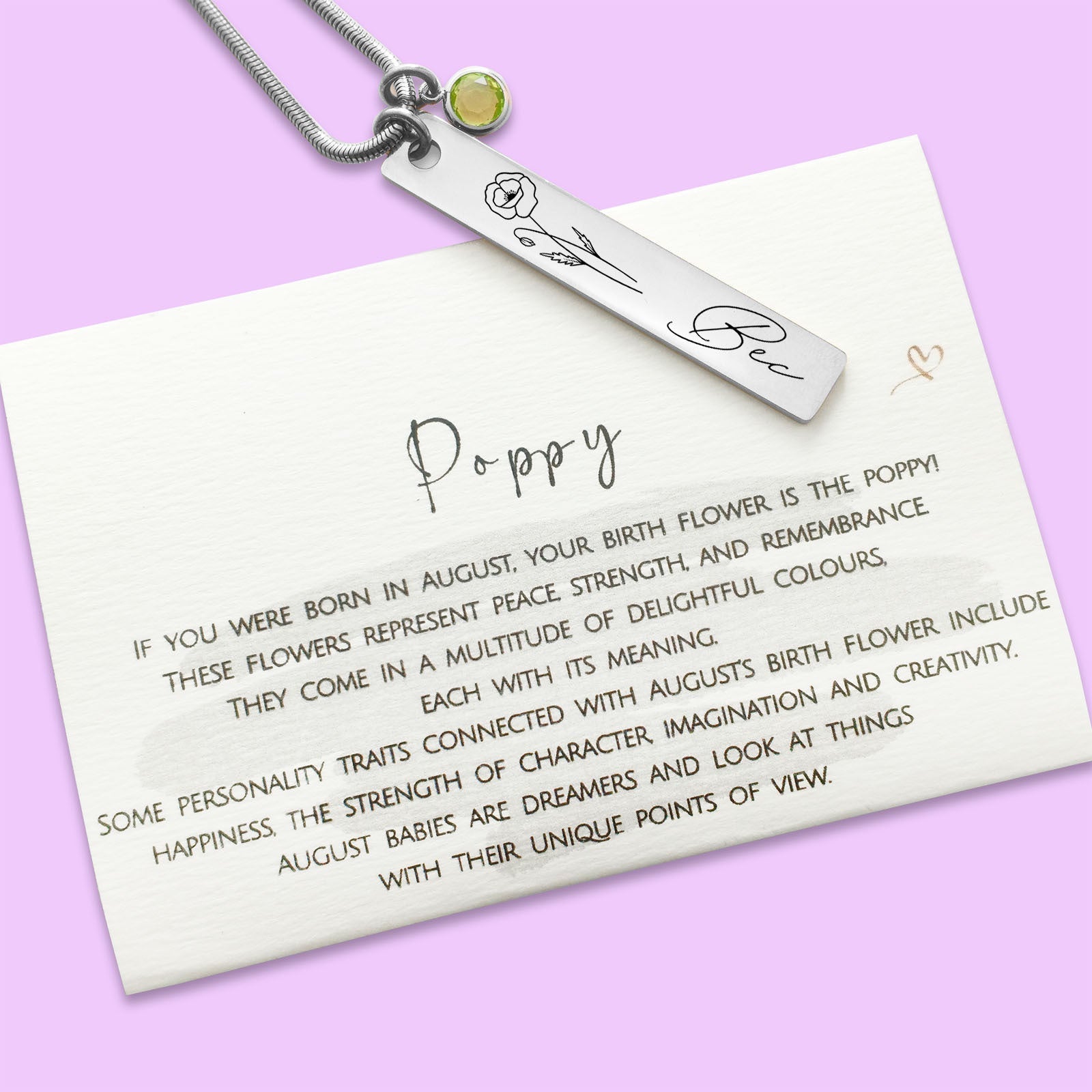 Birth Flower & Birthstone Personalised Necklace - ARTI by Belle Fever