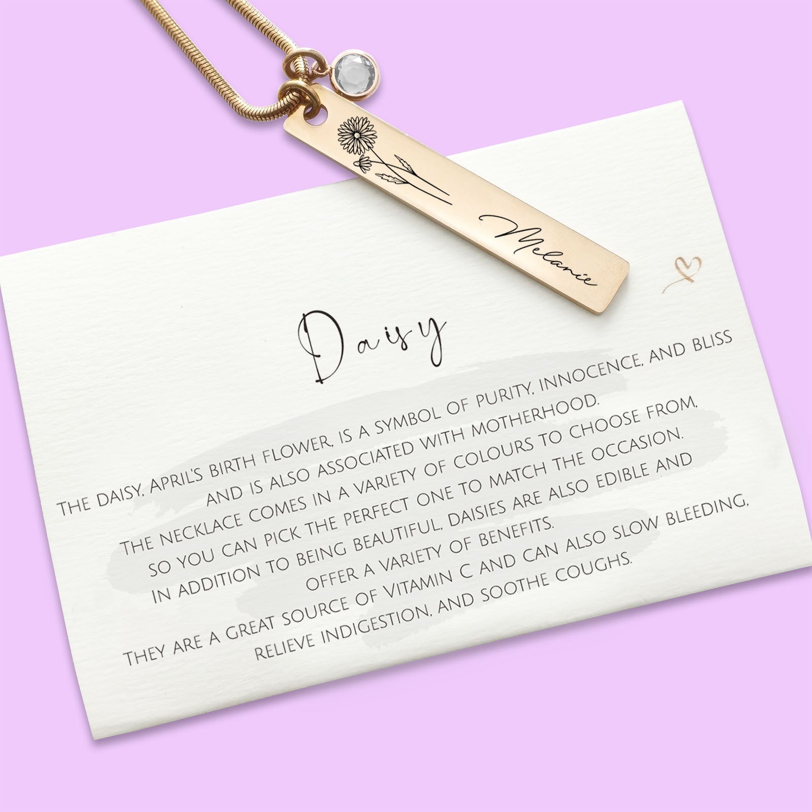 Birth Flower & Birthstone Personalised Necklace - ARTI by Belle Fever