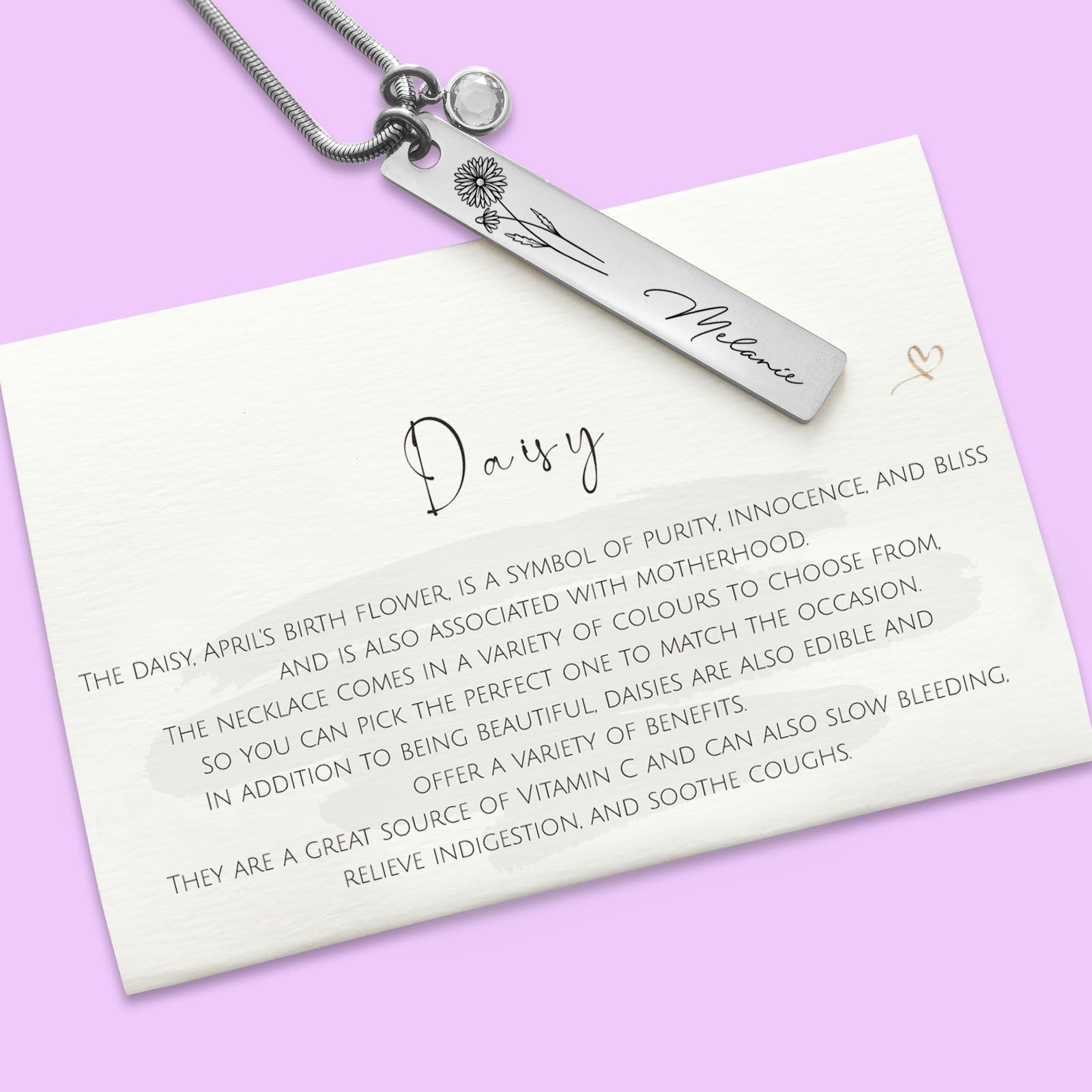 Birth Flower & Birthstone Personalised Necklace - ARTI by Belle Fever