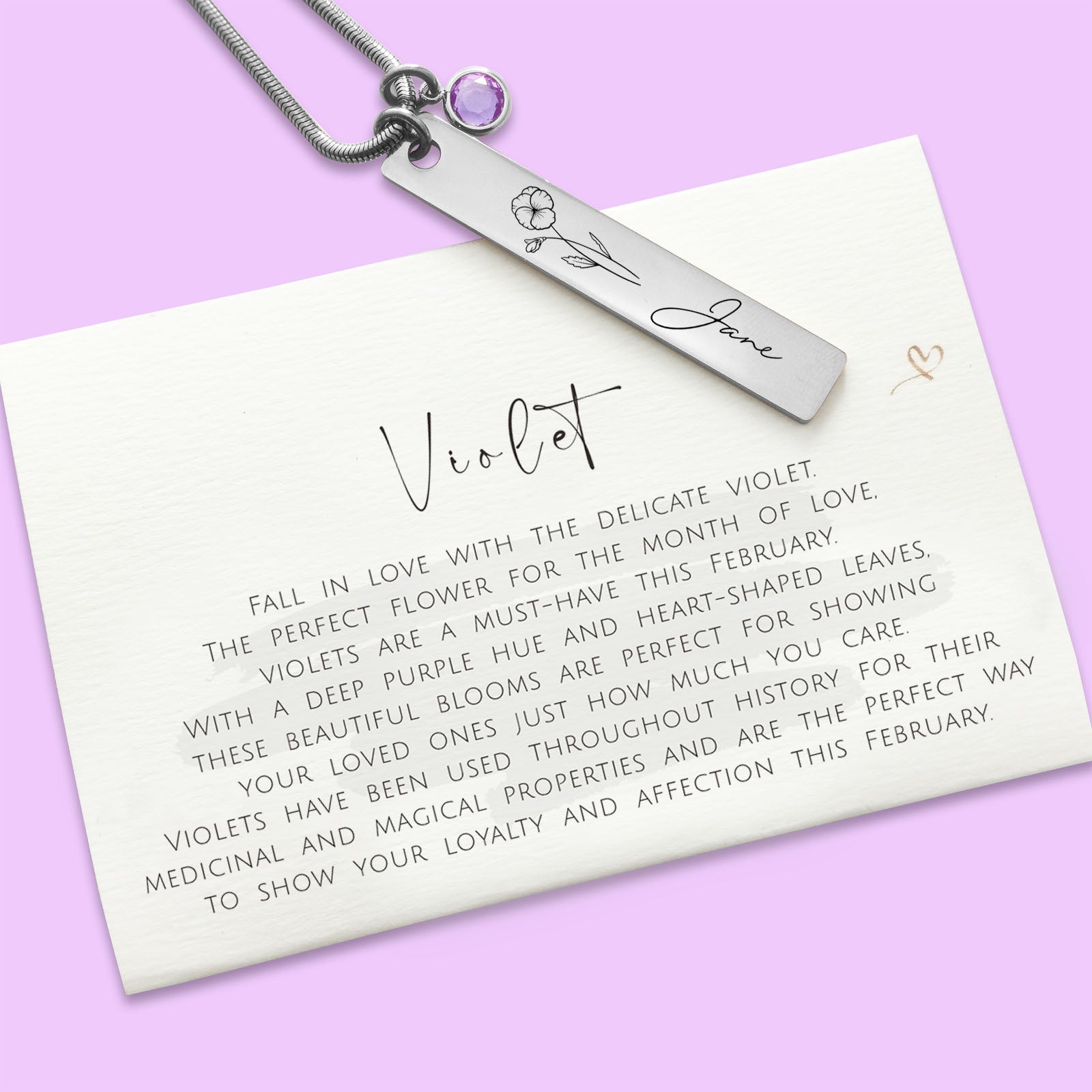 Birth Flower & Birthstone Personalised Necklace - ARTI by Belle Fever
