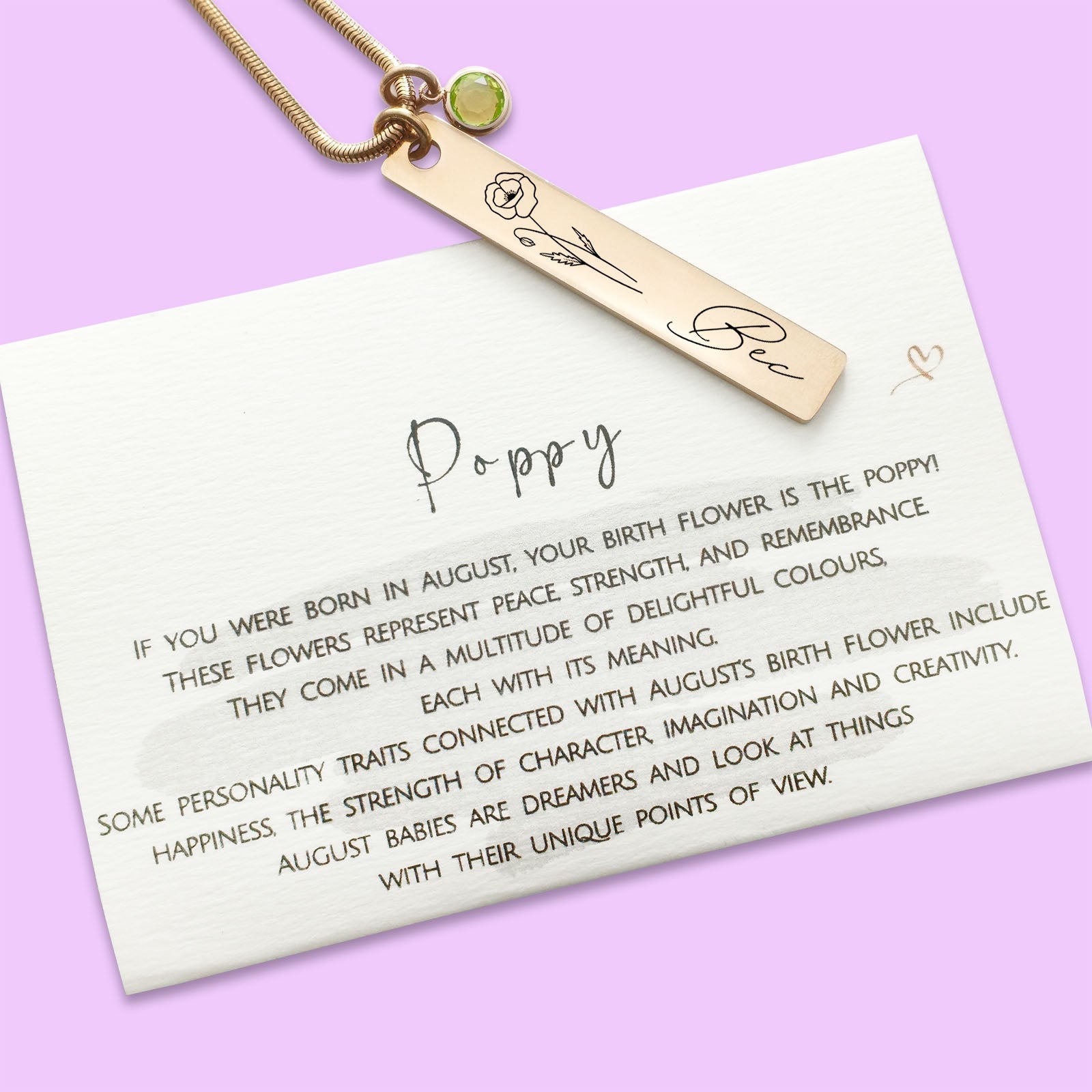 Birth Flower & Birthstone Personalised Necklace - ARTI by Belle Fever