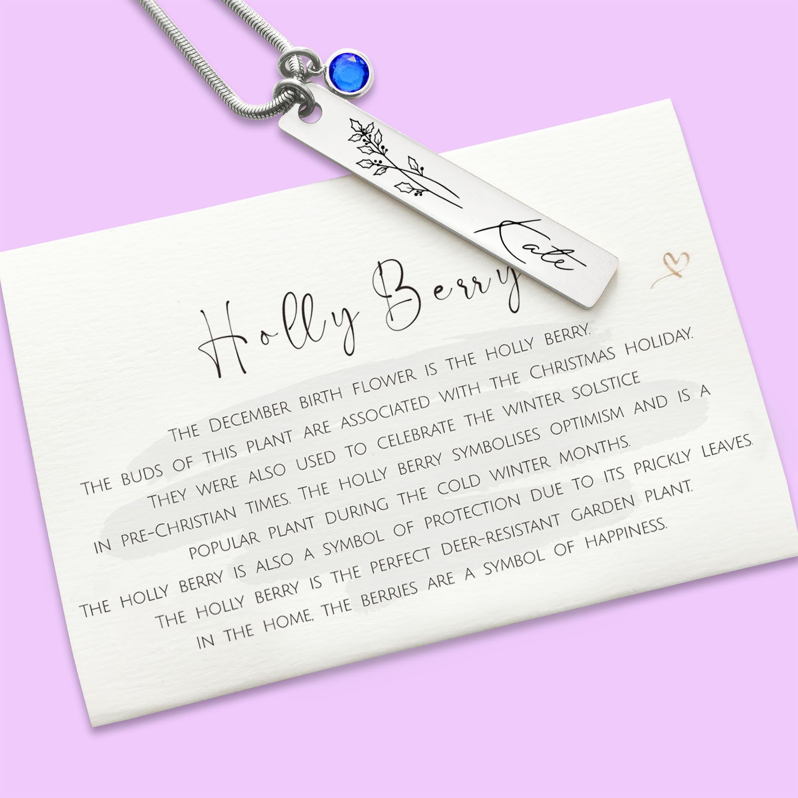 Birth Flower & Birthstone Personalised Necklace - ARTI by Belle Fever