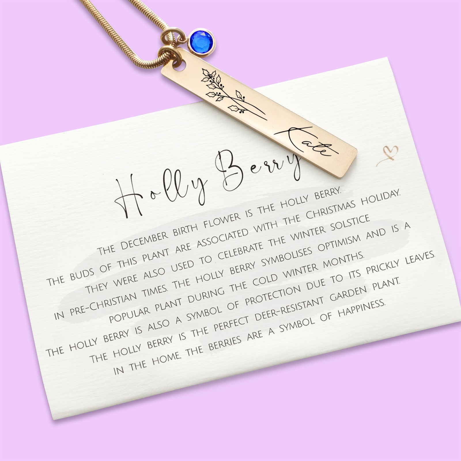 Birth Flower & Birthstone Personalised Necklace - ARTI by Belle Fever