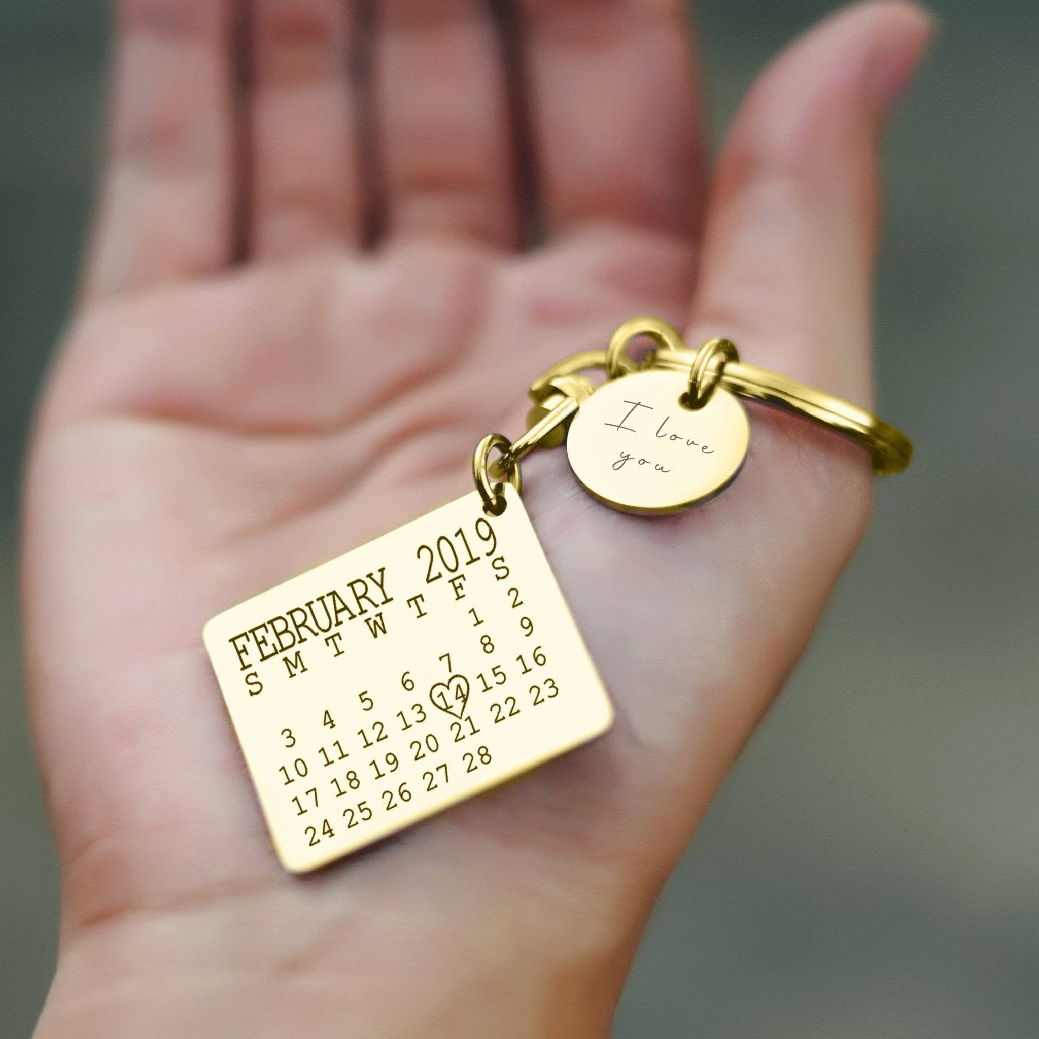 Calendar Keyring with Disc Charm - Keyrings by Belle Fever