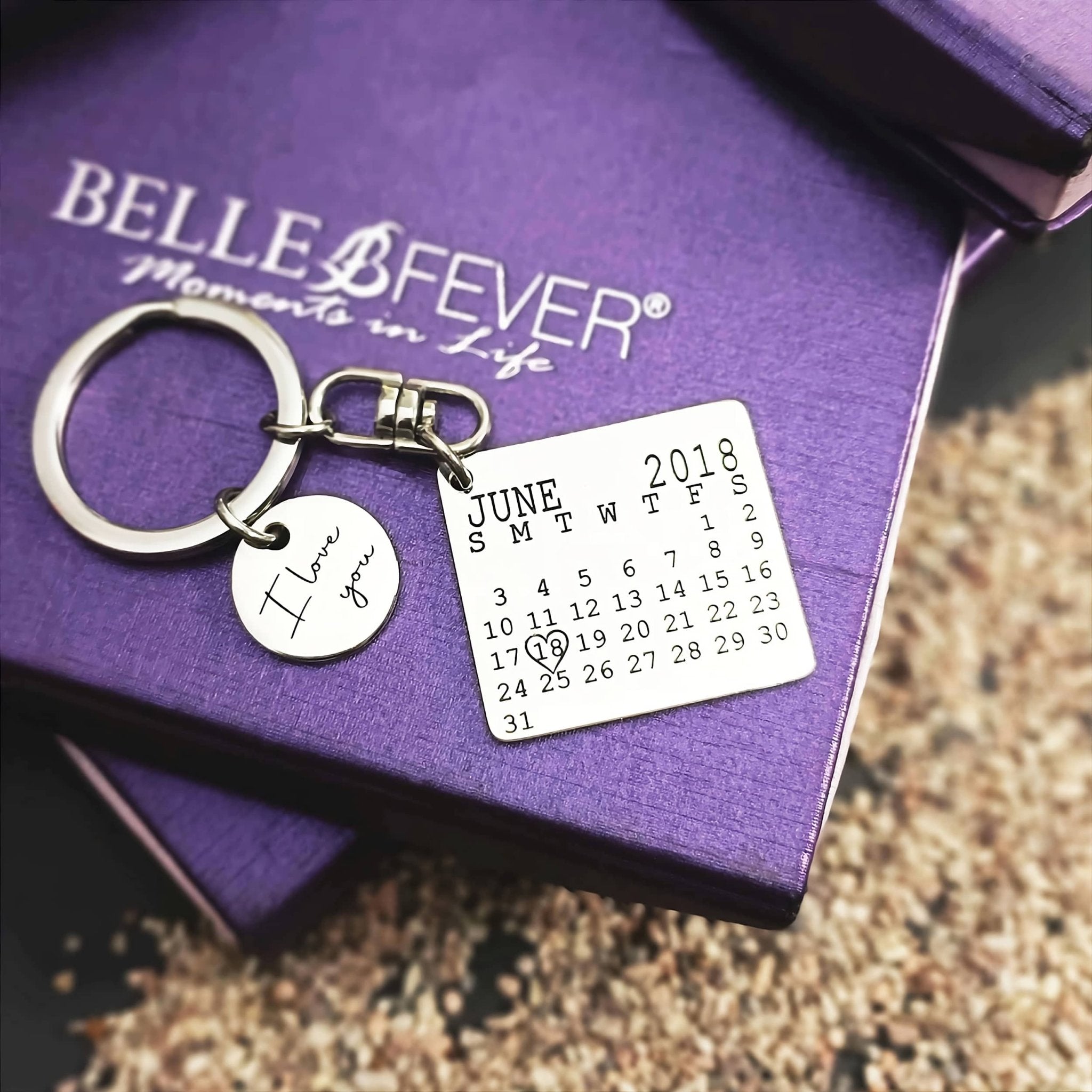 Calendar Keyring with Disc Charm - Keyrings by Belle Fever