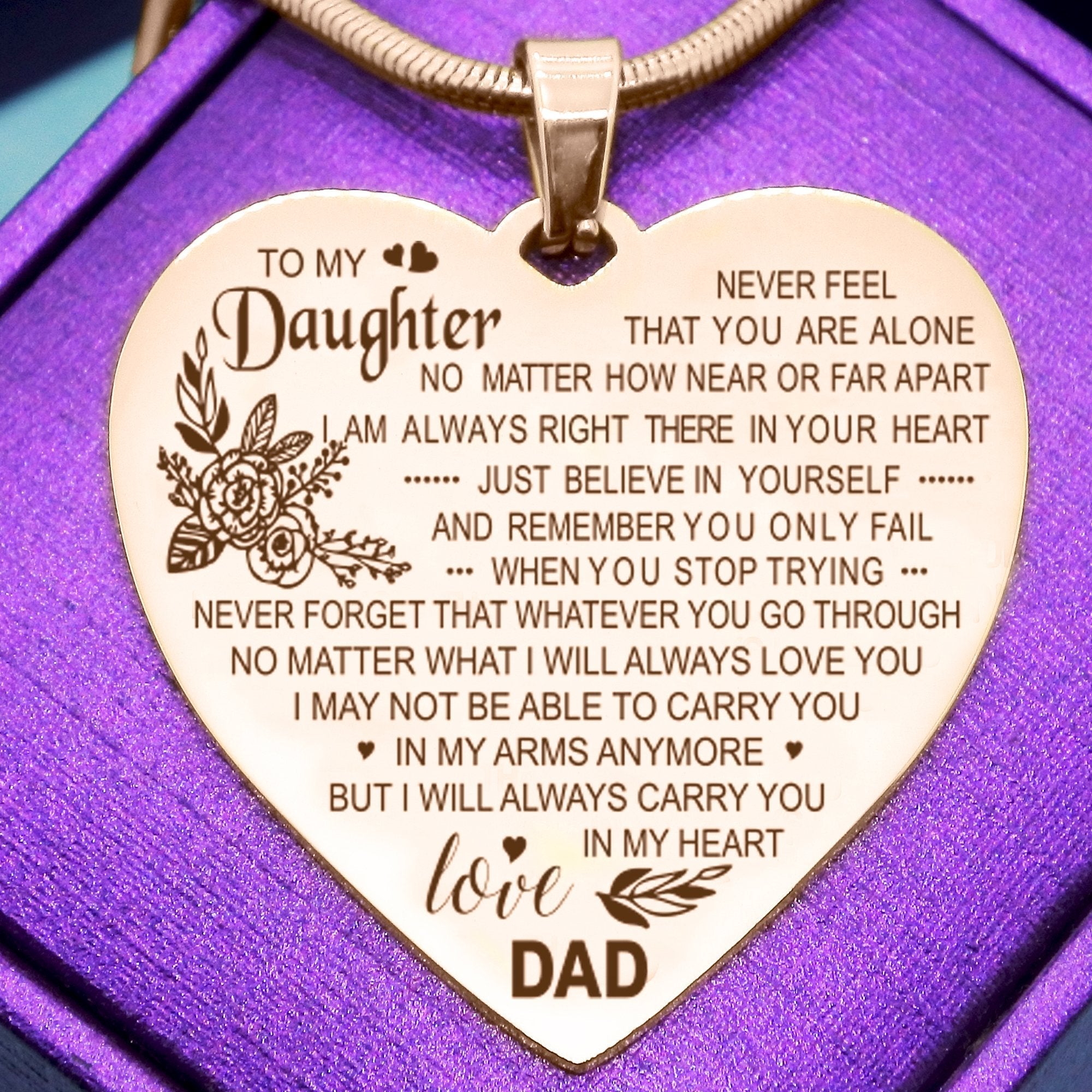Carry You in My Heart Personalised Necklace - Memorial & Cremation Jewellery by Belle Fever