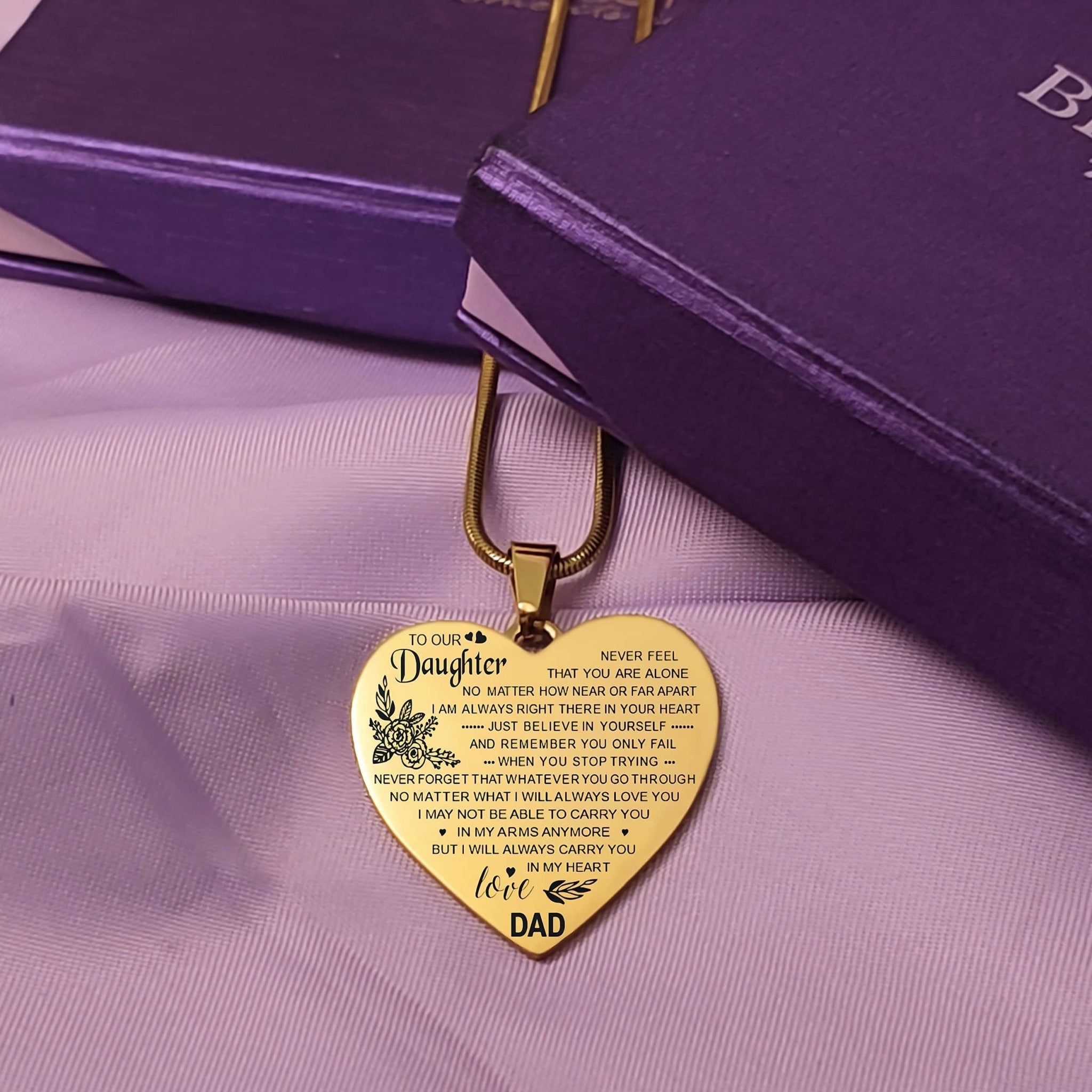 Carry You in My Heart Personalised Necklace - Memorial & Cremation Jewellery by Belle Fever