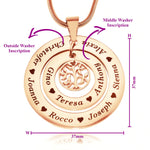 Circles of Loved Ones Tree Personalised Necklace - Family Tree Necklaces by Belle Fever