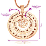 Circles of Loved Ones Tree Personalised Necklace - Family Tree Necklaces by Belle Fever