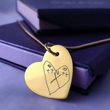 Custom Kids Drawing Heart Necklace - Kids Drawing Jewellery by Belle Fever