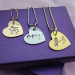 Custom Kids Drawing Heart Necklace - Kids Drawing Jewellery by Belle Fever