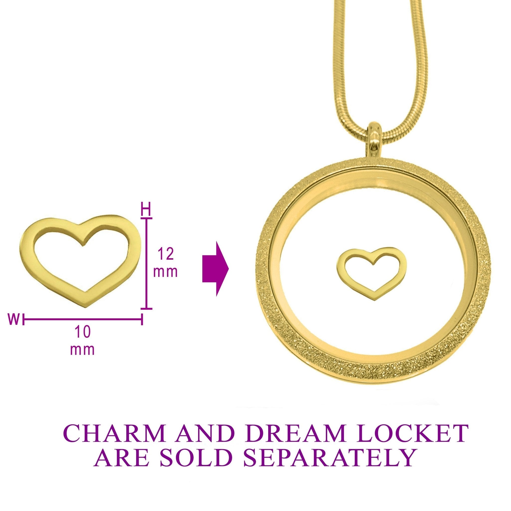 Cut Out Heart Charm for Dream Locket - Floating Dream Lockets by Belle Fever