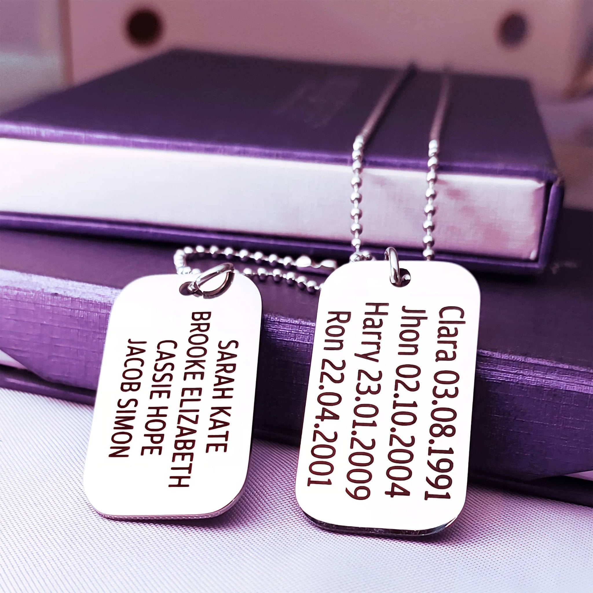 Black Stainless Steel With Double Dog Tag Ball Chain Necklace In Stock! Lucleon - Foto 4