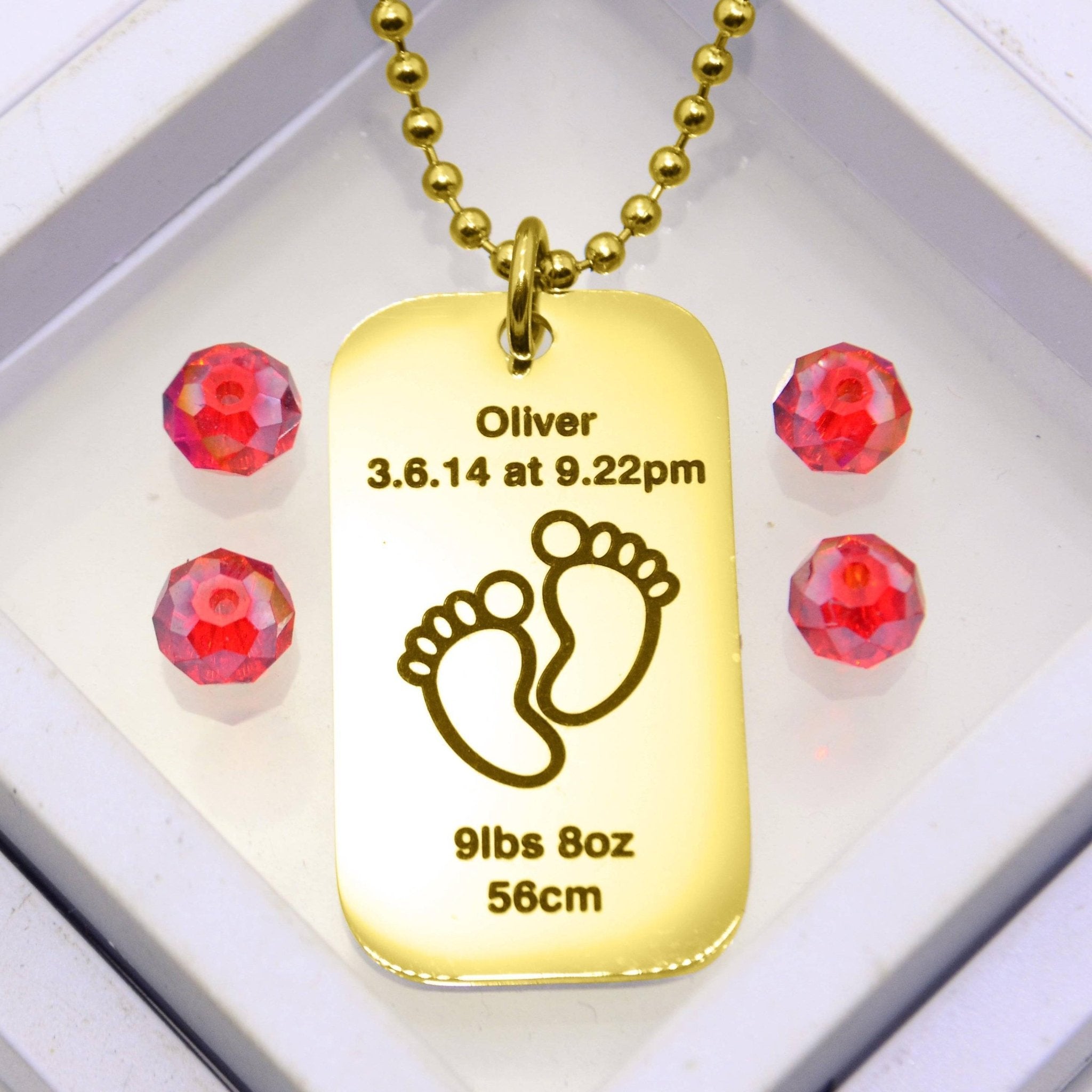 Dog Tag Necklace Newborn Baby - Mens Jewellery by Belle Fever