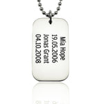Dog Tag Necklace SINGLE - Mens Jewellery by Belle Fever