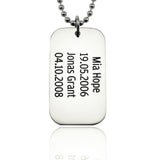 Dog Tag Necklace SINGLE - Mens Jewellery by Belle Fever