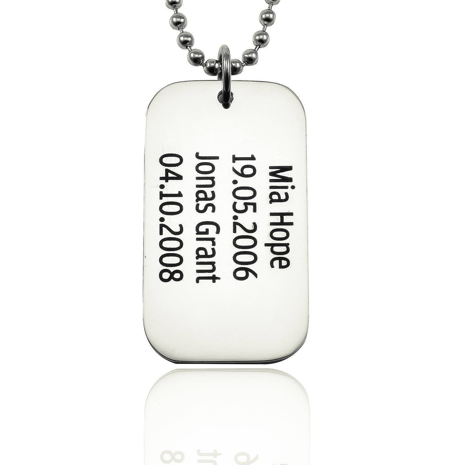 Dog Tag Necklace SINGLE - Mens Jewellery by Belle Fever