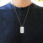 Dog Tag Necklace SINGLE - Mens Jewellery by Belle Fever