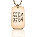 Dog Tag Necklace SINGLE - Mens Jewellery by Belle Fever