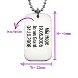Dog Tag Necklace SINGLE - Mens Jewellery by Belle Fever
