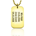 Dog Tag Necklace SINGLE - Mens Jewellery by Belle Fever