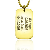 Dog Tag Necklace SINGLE - Mens Jewellery by Belle Fever