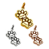 Double Mini Paw Prints Charm for Keyring - Keyrings by Belle Fever