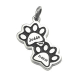 Double Mini Paw Prints Charm for Keyring - Keyrings by Belle Fever