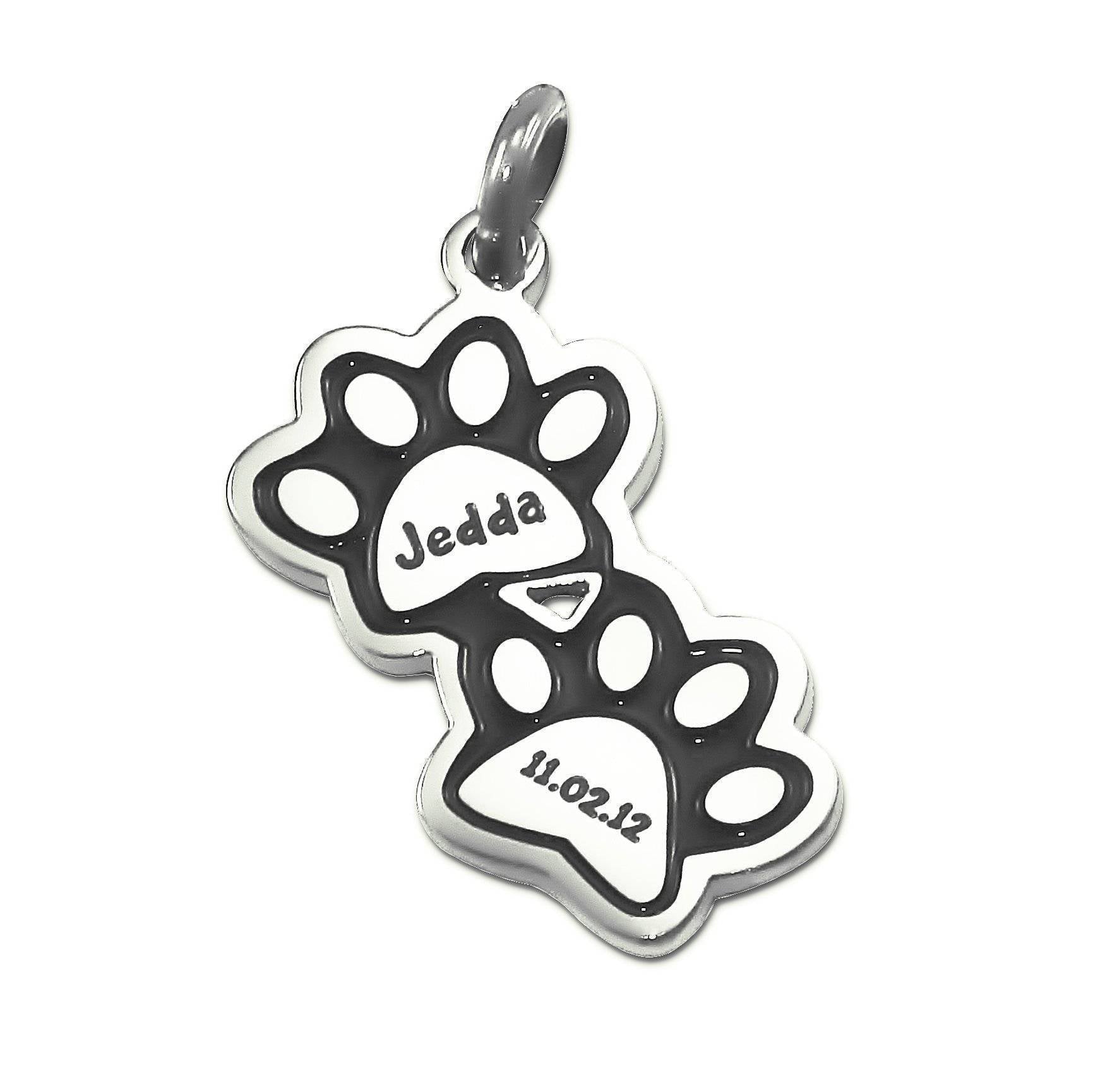 Double Mini Paw Prints Charm for Keyring - Keyrings by Belle Fever