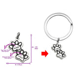 Double Mini Paw Prints Charm for Keyring - Keyrings by Belle Fever