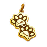 Double Mini Paw Prints Charm for Keyring - Keyrings by Belle Fever