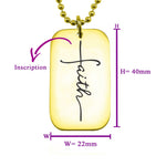 Faith Dog Tag Necklace - Mens Jewellery by Belle Fever