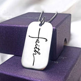 Faith Dog Tag Necklace - Mens Jewellery by Belle Fever