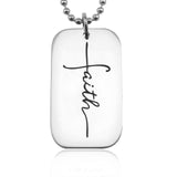 Faith Dog Tag Necklace - Mens Jewellery by Belle Fever