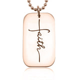Faith Dog Tag Necklace - Mens Jewellery by Belle Fever